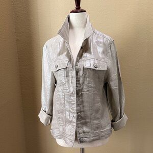 Shimmering Silver Women's Jean Jacket